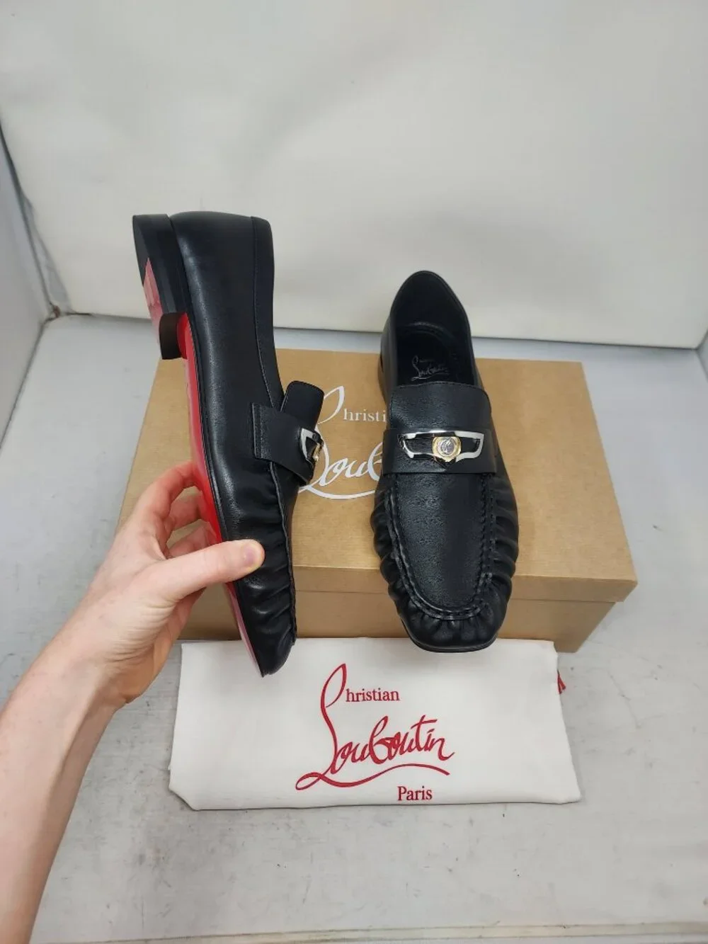 Christian Louboutin MENS Mocallista Black Loafer